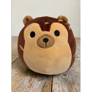 Squishmallows Hans the Hedgehog Plush Toy 5" Soft Cuddly Collectible Brown & Tan